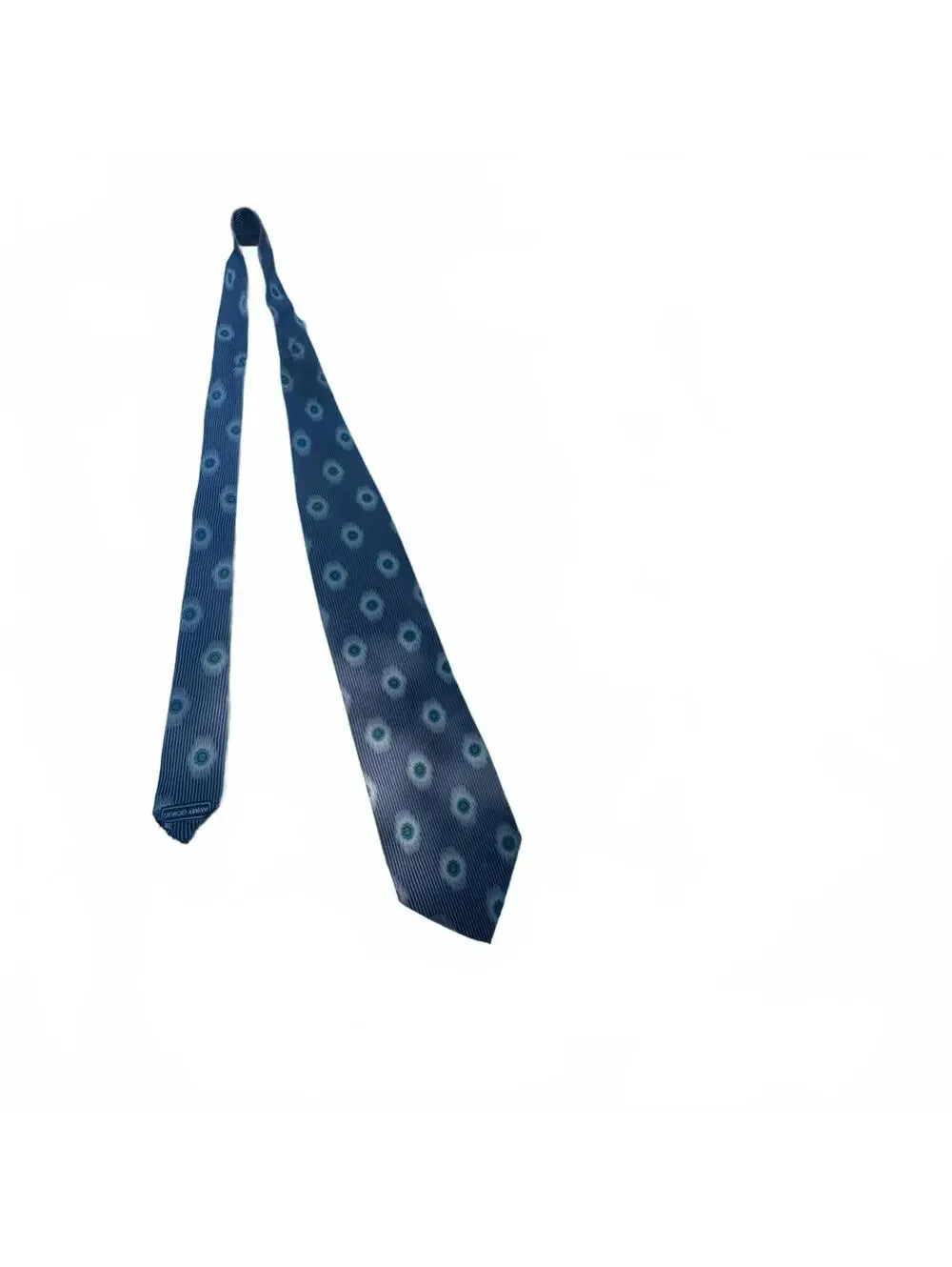 Giorgio Armani Cravatte Blue Patterned Silk Tie